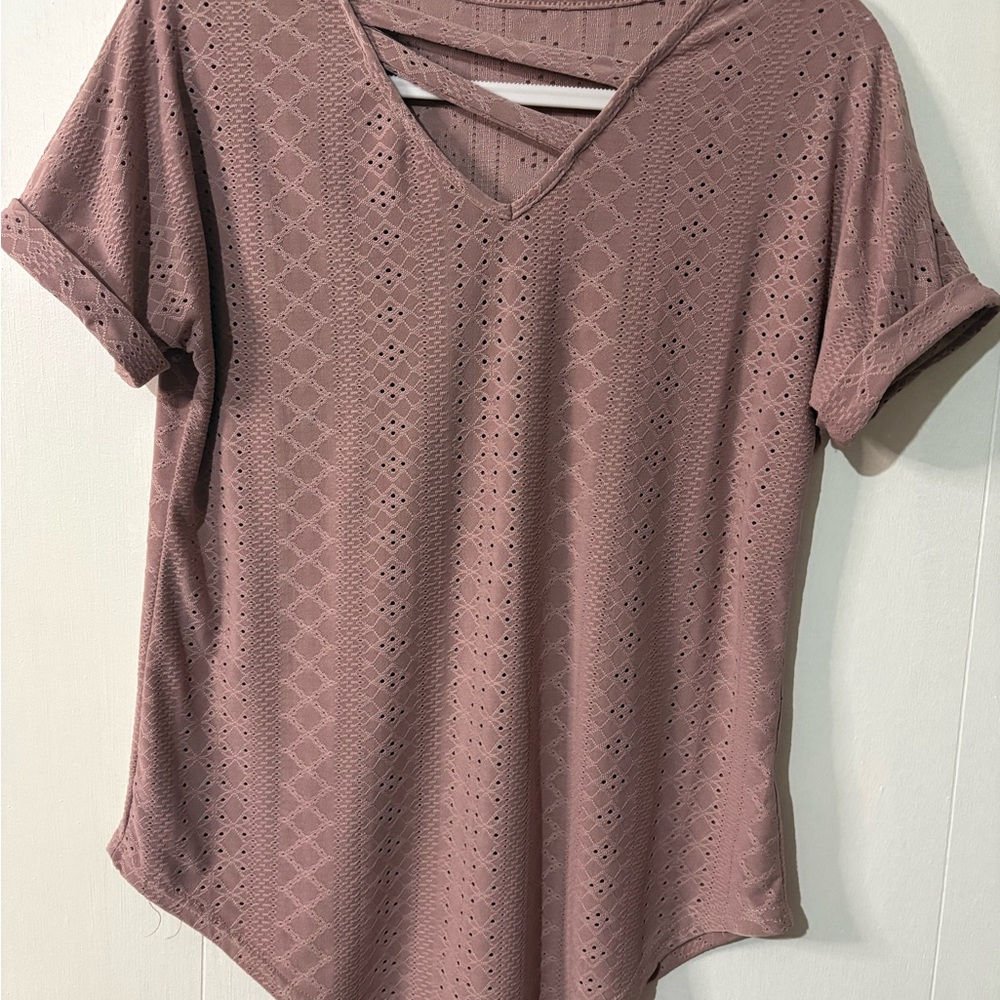 Women's Mauve Short Sleeve Top